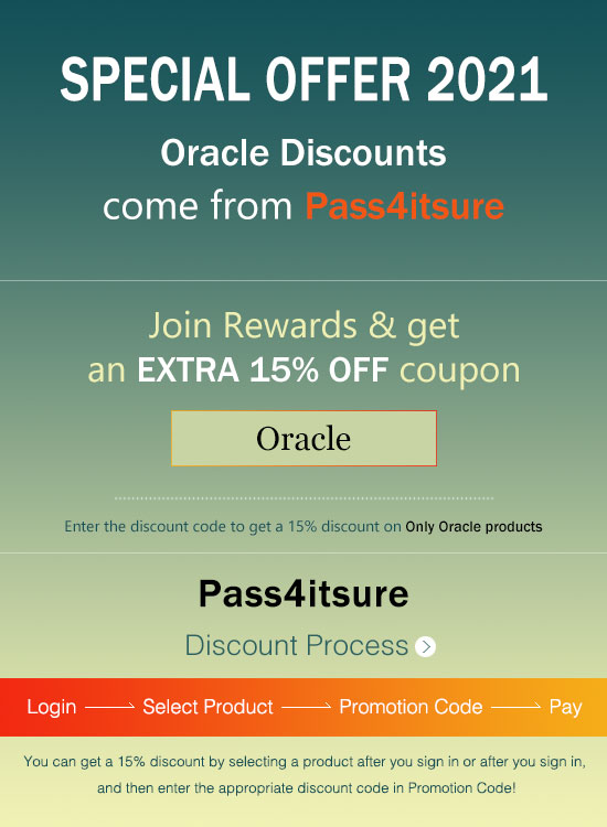 Pass4itsure Oracle exam discount code 